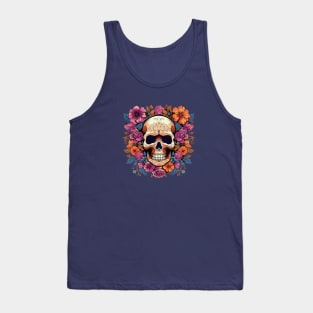 Skull with Flowers Tank Top